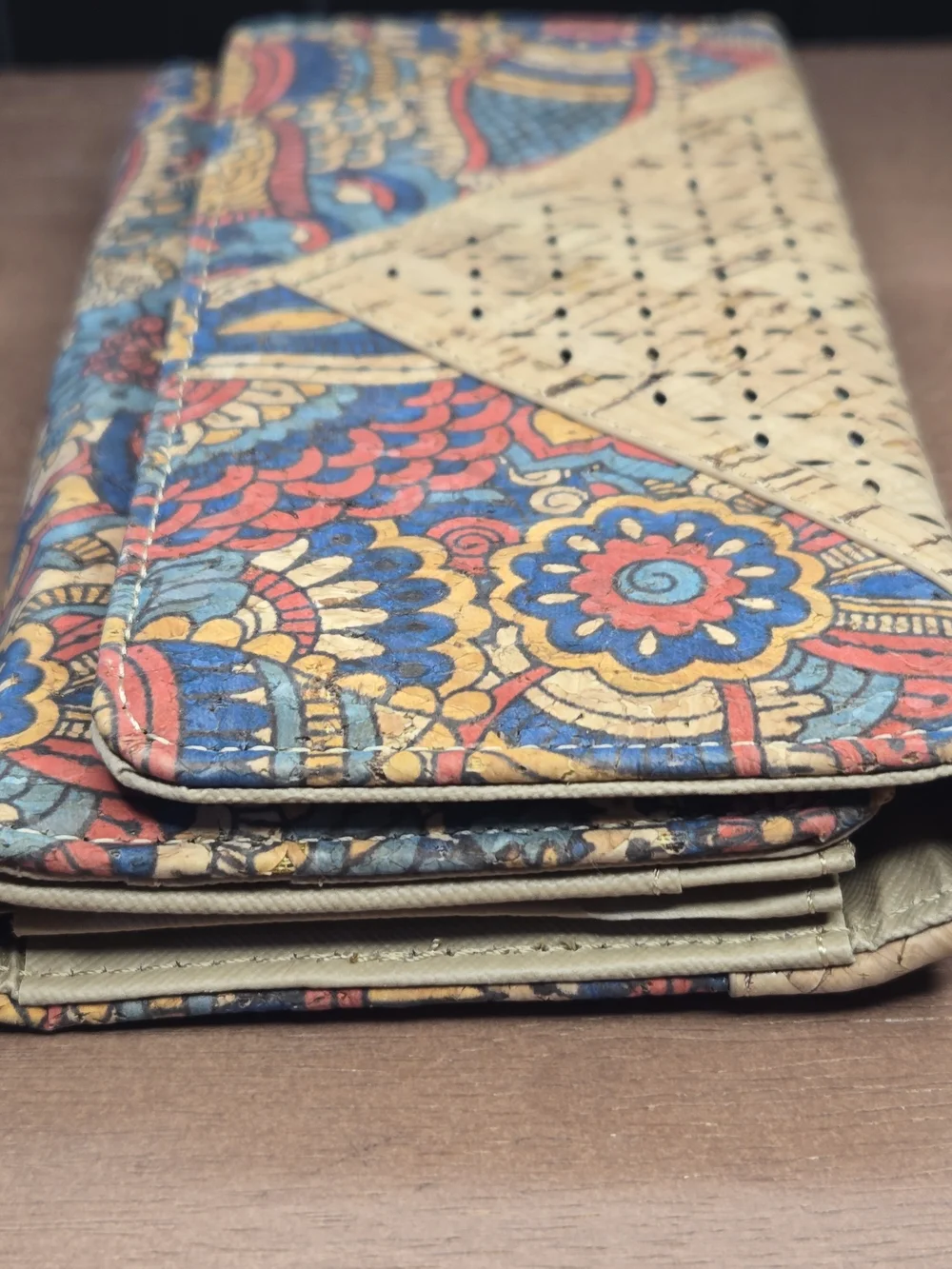 Cork Handbag Wallet Eco-Friendly Boho Floral Clutch